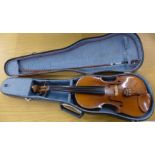 A cased Chinese violin,