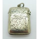 A Victorian silver vesta case,