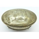 A silver trinket box,