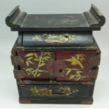 A Japanese lacquered miniature chest