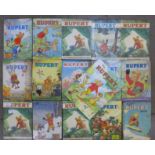 Fifteen Rupert Bear annuals