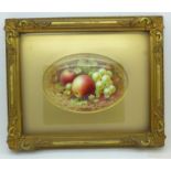 A Coalport gilt framed hand decorated plaque, signed Howard,