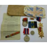 A set of four WWII medals to 93176 C.M.O.