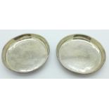 Two silver dishes, 112.
