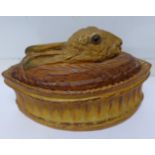 A rabbit game pie lidded pot,