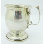 A silver cup,