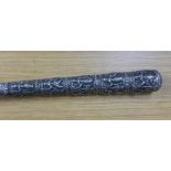 A silver mounted bamboo swagger stick,