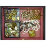 A collection of jewellery, a silver Albert chain, etc.