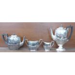 A four piece silver plated teaset