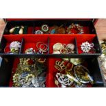 Two boxes of costume jewellery