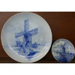 A Villeroy & Boch plate and a smaller Delft dish,