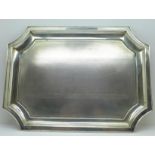 An Art Deco silver tray by Walker & Hall, 445g, 29.