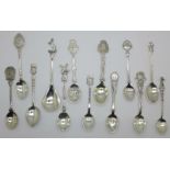 Commemorative spoons including three silver