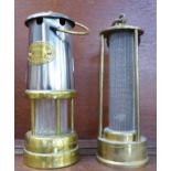 Two miner's lamps