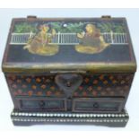 An Indian hand painted box