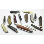 Assorted pocket and penknives