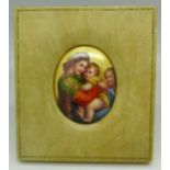 A small oval miniature portrait, religious icon,