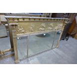 A Regency gilt framed overmantel mirror,
