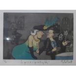 Mychael Barrett, signed hand coloured limited edition print, 'Is you is or is you ain't my baby?',