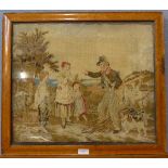 A 19th Century Berlin woolwork, maple frame,