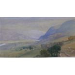 George Vicat Cole RA (1833 - 1893), North Wales landscape, watercolour, dated 1858, 16 x 30cms,