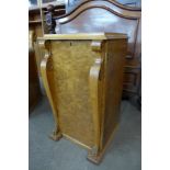 An Art Deco Beidermeier birds eye maple pot cupboard