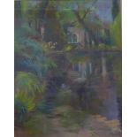 Michael Stone, river landscape, pastel, 35 x 28cms,