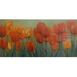 A Marianne Bernhardt print, tulips, 49 x 99cms,