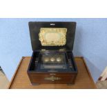 A 19th Century Swiss rosewood music box,