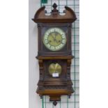 A 19th Century German Wurtemberg walnut wall clock