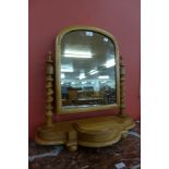 A Victorian satin birch toilet mirror