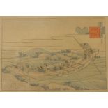 A set of six Japanese wood block prints, 23 x 29cms,