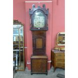 A 19th Century oak and mahogany 8-day longcase clock, the painted arched dial signed Brookhouse,