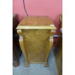 An Art Deco Beidermeier birds eye maple pot cupboard