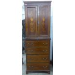 An Edward VII inlaid mahogany cabinet on chest