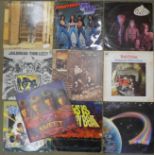 A collection of ten LP records including Dylan, The Who, Thin Lizzy, Cream,