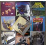 A collection of ten LP records including Mott, Thin Lizzy, Alex Harvey Band, Supertramp,