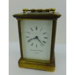 A Matthew Norman brass cased carriage clock