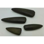 Four axe heads,