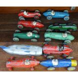 A collection of ten Dinky Toys die-cast racing cars