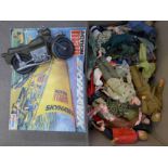 A collection of Action man figures,
