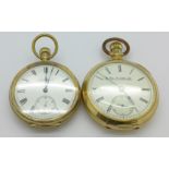 Two Elgin pocket watches,