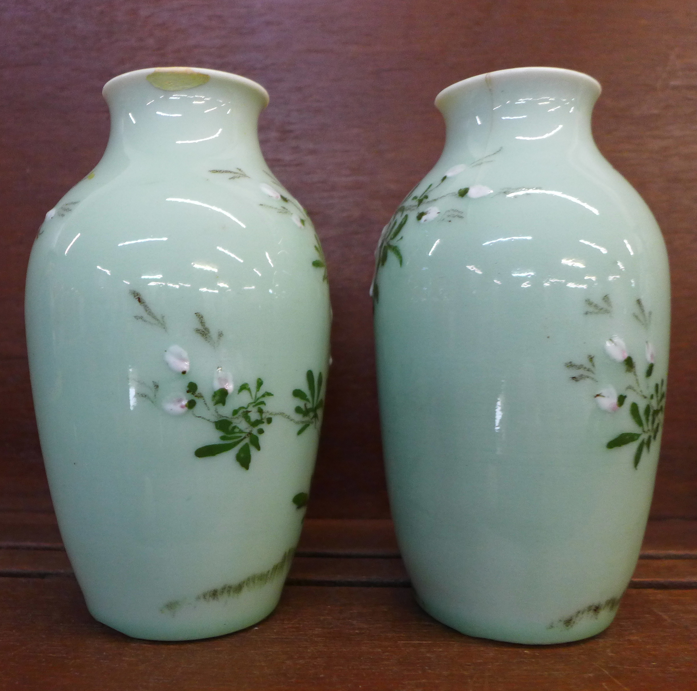 A pair of Chinese Celadon vases, a/f, - Image 3 of 5