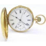 An 18k gold cased pocket watch with repeater movement, case a/f,