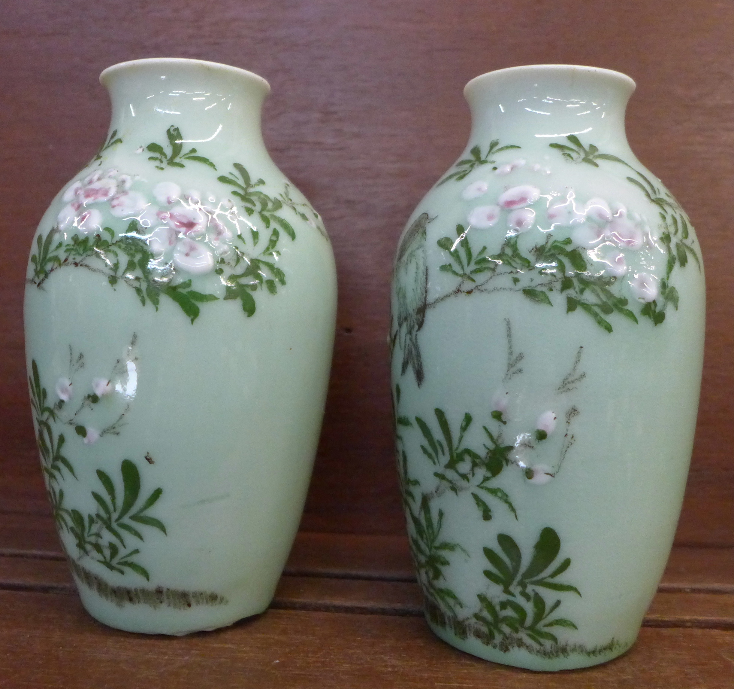 A pair of Chinese Celadon vases, a/f, - Image 2 of 5