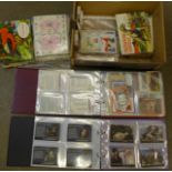 Two modern albums of trade cards, some full sets, type cards and tea cards, Barratt, Topps, etc.