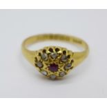 An 18ct gold, diamond and ruby ring, 2.
