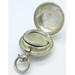 A silver sovereign case,