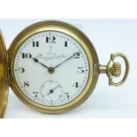 A gold plated full-hunter pocket watch, Hargreaves & Co.