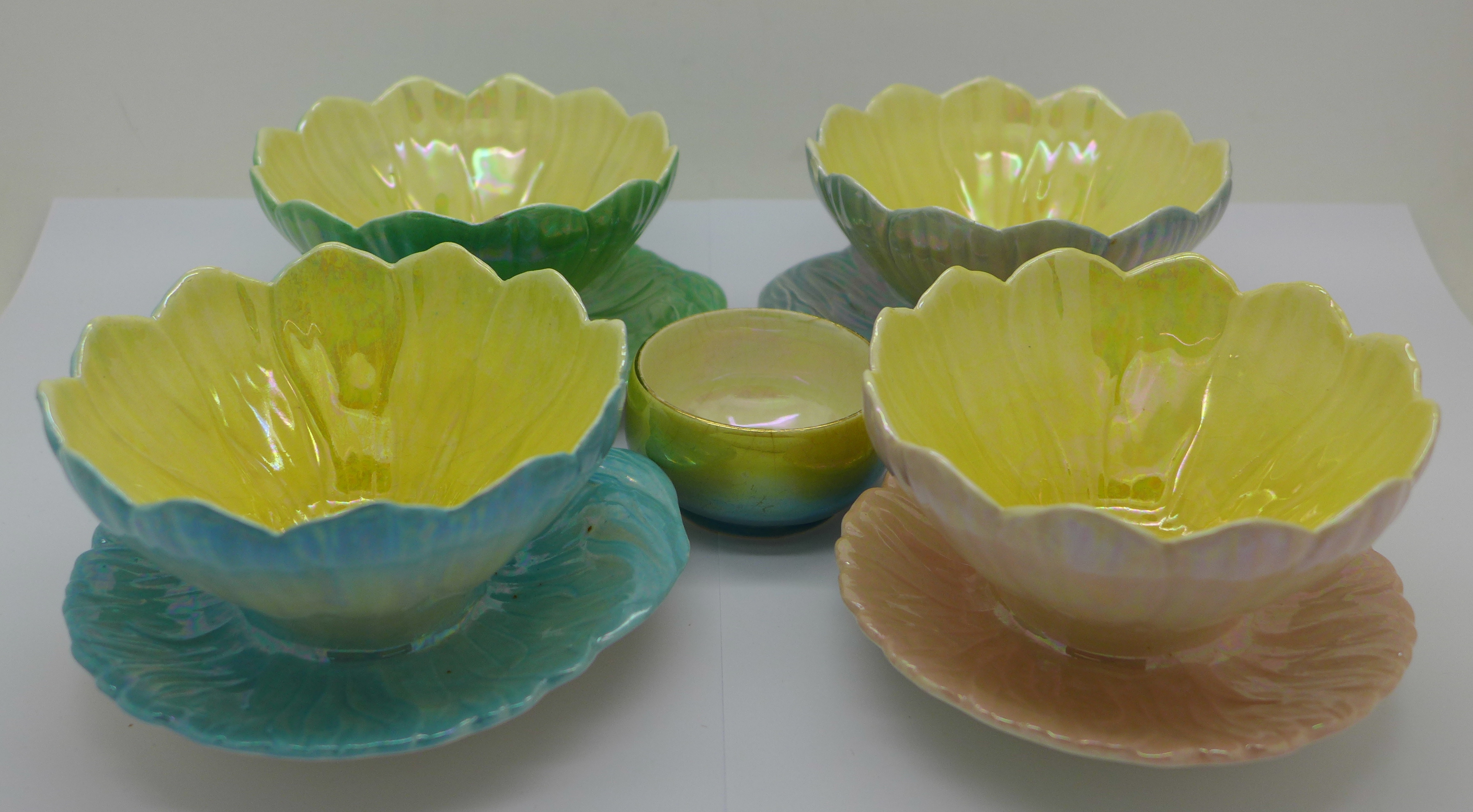 Four Royal Winton Grimwades lustre pudding bowls, one a/f, - Image 2 of 3